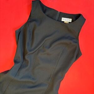 Vintage Classic Black Sleeveless Mini Sheath Dress